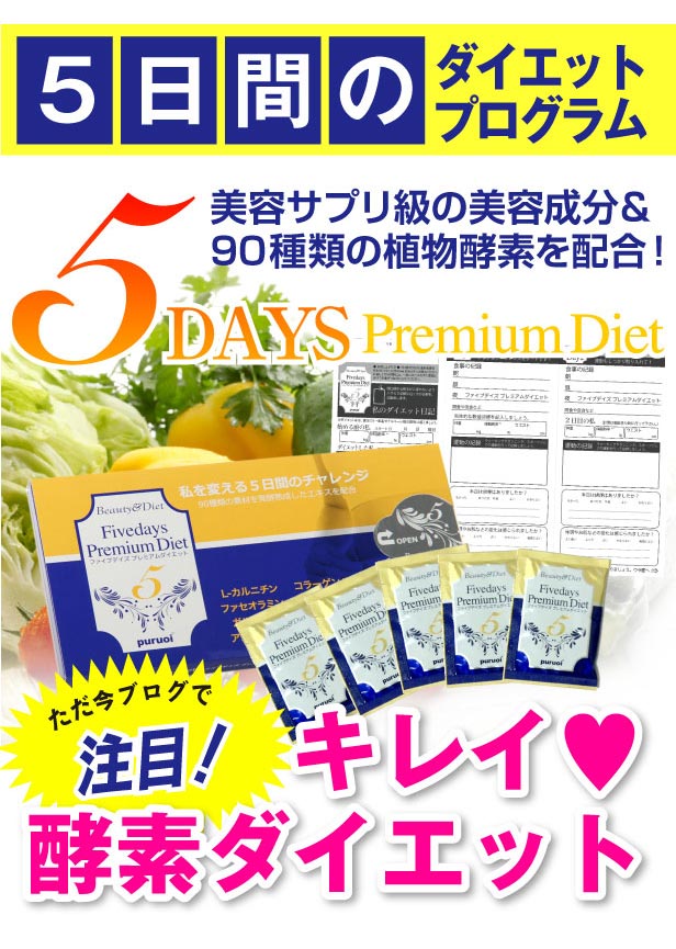 酵素の力でたった5日間 ファイブデイズプレミアムダイエット1箱5包入り 